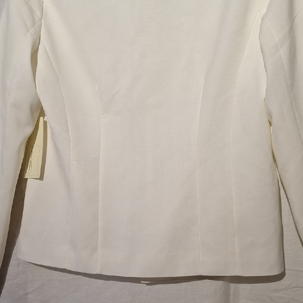White Blazer, One Button, Tailored, Business Casual, Forever 21, Sz 10, NWT - Picture 9 of 12